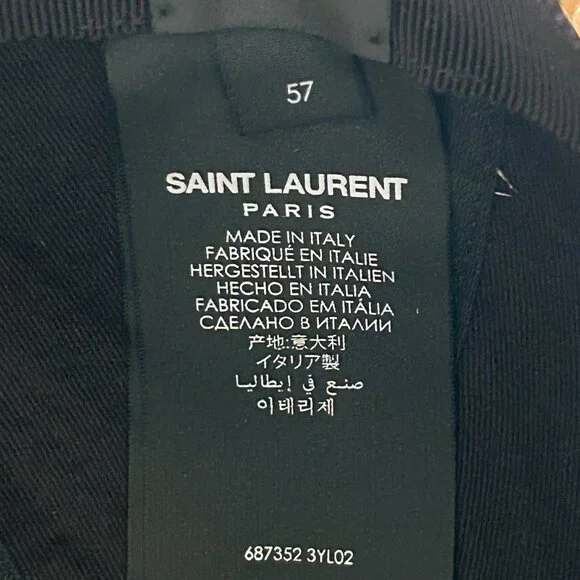 Saint Laurent NAVY BLUE Baseball cap 57cm display picture 3